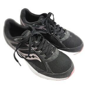 Saucony Womens Cohesion 14 Running Shoes Size 7 Black Pink Mesh Synthetic